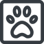Line, up, wide, square, animal, cat, paw, dog, bear, paw-wide icon