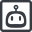 Line, up, wide, square, rounded, robot, robotics, face, robot-rounded icon