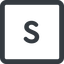 Line, wide, square, small, size, s icon