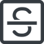 Line, wide, square, text, type, editor, font, typography, font-style, strikethrough, strike, strikethrough-wide icon