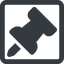 Line, up, wide, square, thumbtack, pin, unpin, thumbtack-alt-solid, thumbtack-alt icon