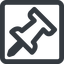 Line, up, wide, square, thumbtack, pin, unpin, thumbtack-alt-wide, thumbtack-alt icon