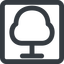 Line, wide, square, tree, forest, tree-wide icon