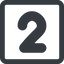 Line, wide, square, number, font, digit, two, two-wide, 2 icon