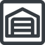 Line, wide, square, car, storage, repository, amazon, parking, distribution, warehouse, hangar, logistics, inventory, depot, storehouse, stockroom, warehouse-wide, garage, carport icon