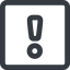 Line, wide, square, mark, warning, exclamation, warning-wide, alert icon