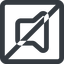 Line, down, wide, square, horizontal, mirror, prohibited, speaker, volume, mute, unmute, music, sound, loudspeaker, speaker-wide icon