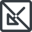 Line, down, wide, square, arrow, prohibited, corner, arrow-corner-wide icon