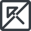 Line, left, wide, square, arrow, prohibited, corner, arrow-corner-wide icon