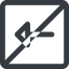 Line, left, wide, square, arrow, prohibited, arrow-wide icon