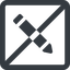 Line, left, wide, square, prohibited, pen, pencil, draw, edit icon