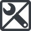 Line, left, wide, square, prohibited, spanner, wrench, tool, mechanics, mechanical, repair, spanner-alt-solid icon
