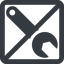 Line, right, wide, square, prohibited, spanner, wrench, tool, mechanics, mechanical, repair, spanner-alt-solid icon
