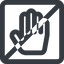 Line, up, wide, solid, square, horizontal, mirror, prohibited, hand, stop, fingers, hand-wide icon