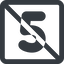Line, wide, square, prohibited, number, font, digit, five, five-wide, 5 icon