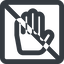 Line, up, wide, solid, square, prohibited, hand, stop, fingers, hand-wide icon