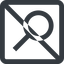 Line, wide, square, search, magnifying, glass, prohibited, research, magnifying-glass, magnifying-glass-wide icon