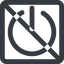 Line, wide, square, prohibited, power, on, off, turn-on, turn-off, power-wide icon