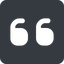 Down, wide, solid, square, mark, quote, quotation, citation, quote-wide, quotation-mark, double-quotes icon