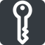 Right, wide, solid, square, horizontal, mirror, unlocked, unlock, locked, lock, key, access, security, key-wide icon