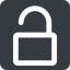 Wide, solid, square, horizontal, mirror, unlocked, secure, safe, padlock, unlock, unlock-wide icon