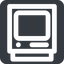 Wide, solid, square, apple, computer, vintage, desktop, computer-vintage, mac, pc, computer-vintage-wide icon