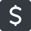 Wide, solid, square, symbol, money, donate, donation, coin, dollar, currency, us, usa, dollar-wide icon