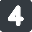 Wide, solid, square, four, number, font, digit, four-wide, 4 icon