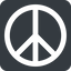 Wide, solid, square, symbol, love, peace, hippie, hippy, peace-wide icon