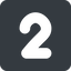 Wide, solid, square, number, font, digit, two, two-wide, 2 icon