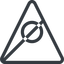 Triangle, line, normal, circle, horizontal, mirror, prohibited, dot, round icon