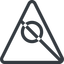 Triangle, line, normal, circle, prohibited, dot, round icon