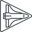 Triangle, thin, line, right, space, nasa, shuttle, spacecraft, orbiter, satellite, space-shuttle, astronaut, discovery, atlantis, columbia, challenger, rocket, space-shuttle-thin icon