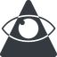 Triangle, thin, solid, eye, show, hide, view, eye-thin icon