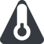 Triangle, wide, solid, temperature, low, freeze, thermometer, temperature-low-solid, cold, temperature-low icon