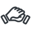 Line, down, normal, horizontal, mirror, business, hand, handshake, shake, agreement, deal, hands, shaking, agree icon