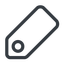Line, down, normal, label, tag, value, cost, price icon
