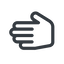 Line, left, normal, solid, hand, stop, fingers icon