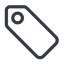 Line, left, normal, label, tag, value, cost, price icon
