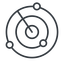 Line, left, normal, gps, place, radar, localisation, radar-alt-thin, radar-alt, sonar icon