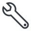 Line, left, normal, spanner, wrench, tool, mechanics, mechanical, repair icon