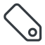 Line, right, normal, label, tag, value, cost, price icon