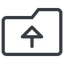 Line, up, normal, horizontal, mirror, folder, directory, folders, directories, folder-up icon