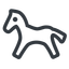 Line, normal, horizontal, mirror, horse, riding, sport, animal icon