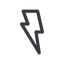 Line, normal, solid, horizontal, mirror, lightning, bolt, electricity, thunder icon