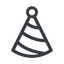 Line, normal, new, horizontal, mirror, party, birthday, hat, new-year, year, party-hat icon