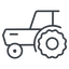 Line, normal, horizontal, mirror, tractor, farm, land, farming, agriculture, farmer, tractor-thin icon