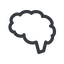 Line, normal, side, human, idea, brain, intelligence, brain-side, synapse, neuron, memory icon