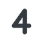 Line, normal, four, number, font, digit, 4 icon