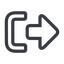 Line, up, normal, sign, log, out, logout, log-out, upload, signout, connection, go-out, disconnect, sign-out icon